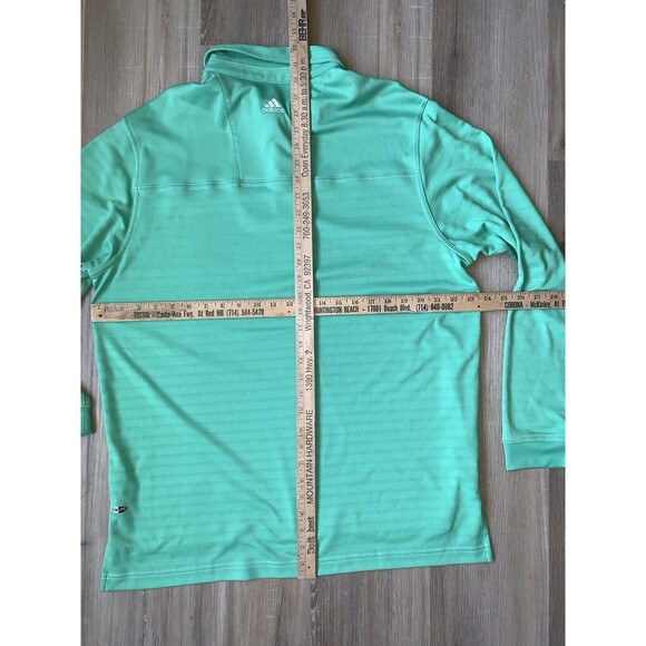 Adidas Climacool Formotion Mens XL Golf Long Sleeve Polo Shirt Lime Green Tennis - Picture 10 of 13